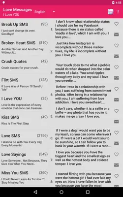 5000 Love Messages android App screenshot 5